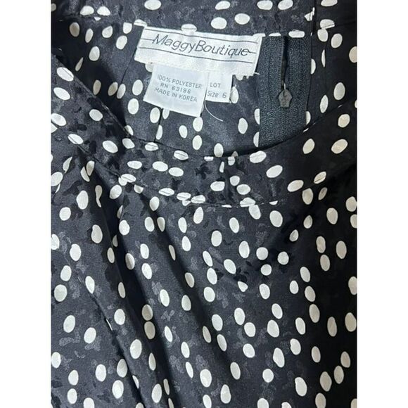 Maggy Boutique Silky Black and White Polka Dot Straight Skirt Size 6 - Picture 3 of 3